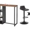 Ensemble "Mange Debout" : Meuble De Bar MORENA + 2 Tabourets De Bar CALAS - Noir Et Effet Noyer 2 Ensemble "Mange Debout" : Meuble De Bar MORENA + 2 Tabourets De Bar CALAS - Noir Et Effet Noyer -Electroménager Soldes meuble de bar 569797