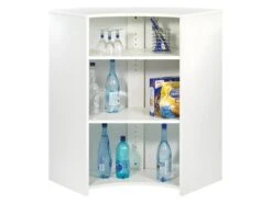 Meuble Bar Comptoir Cuisine Blanc 107 Cm - Coloris: Capitons Rouges 922