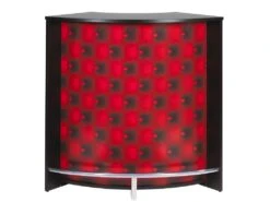 Meuble Comptoir Bar Acceuil Noir 107 Cm - Coloris: Capitons Rouges 922