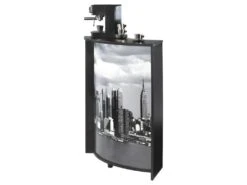 Meuble-Comptoir Bar 96 Cm Noir 3 Niches - Coloris: New York 500 -Electroménager Soldes meuble de bar 9155461