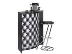 Meuble Comptoir Bar Acceuil Noir 107 Cm - Coloris: Capitons 911 -Electroménager Soldes meuble de bar 9155559