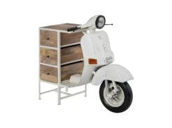 VESTA - Meuble Cyclo-Vintage 3 Tiroirs Métal Et Bois