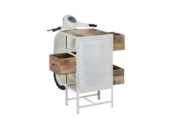 VESTA - Meuble Cyclo-Vintage 3 Tiroirs Métal Et Bois -Electroménager Soldes meuble de bar 9155577