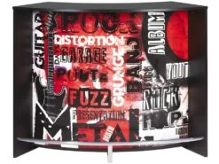 Meuble Bar Comptoir D'Accueil Noir 135 Cm - Coloris: Rock 451