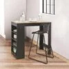KANPE - Table De Bar Mange-Debout Avec Etagères -Electroménager Soldes meuble de bar 9399339