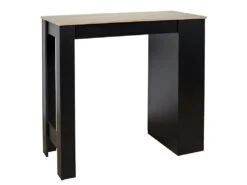 KANPE - Table De Bar Mange-Debout Avec Etagères -Electroménager Soldes meuble de bar 9399341