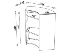 Meuble Bar Comptoir 107 Cm Face Noire - Coloris: Blanc -Electroménager Soldes meuble de bar 9852875