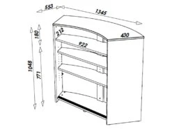 Meuble Bar Comptoir D'Accueil Noir 135 Cm - Coloris: Blanc -Electroménager Soldes meuble de bar 9852947
