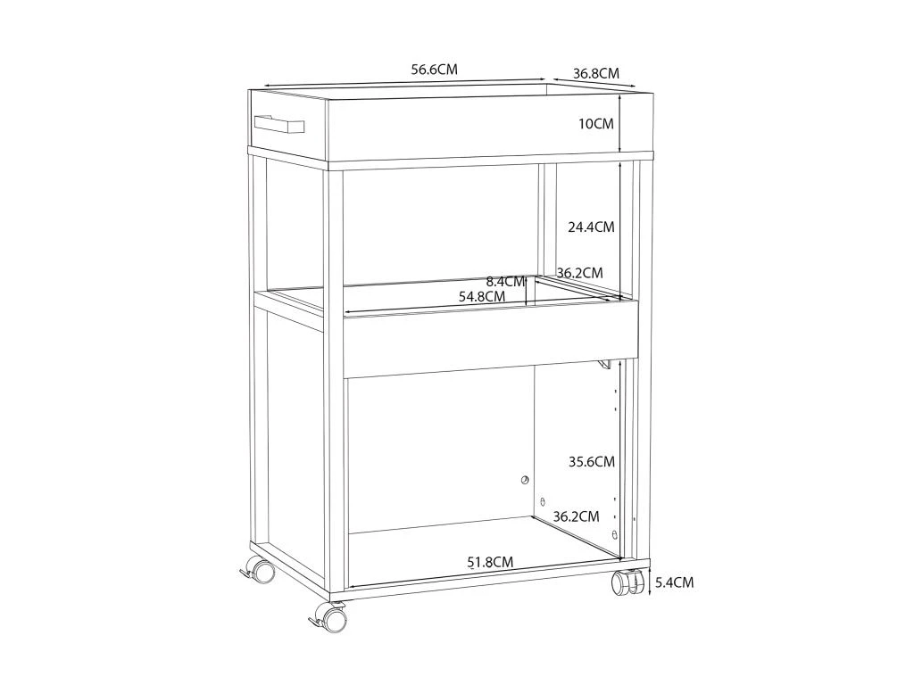 Bar à Roulettes 2 Portes 2 Plateaux Décor Bois Vintage Béton - BENJI 7 Bar à Roulettes 2 Portes 2 Plateaux Décor Bois Vintage Béton - BENJI – Image 5