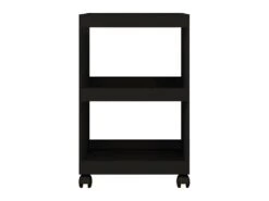 Desserte De Bar Noire 3 Etagères Sur Roulettes -Electroménager Soldes meuble de bar 9852973