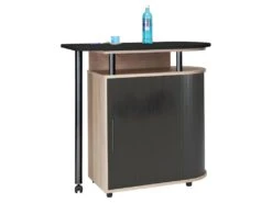 Mange-Debout Table Pivotante Chêne Noir -Electroménager Soldes meuble de bar 9853023