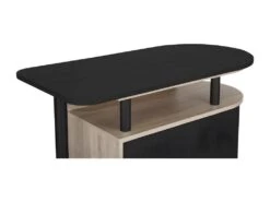 Mange-Debout Table Pivotante Chêne Noir -Electroménager Soldes meuble de bar 9853027
