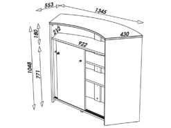 Comptoir D'Acceuil 2 Portes 135 Cm Face Noire - Coloris: Blanc -Electroménager Soldes meuble de bar 9853035