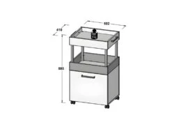 Bar à Roulettes 1 Porte 2 Plateaux Décor Chêne Et Noir - BENJI -Electroménager Soldes meuble de bar 9853061