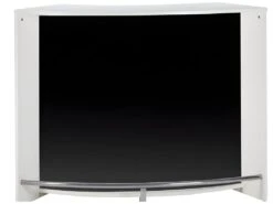 Meuble Bar, Meuble Comptoir Face Noire 135 Cm - Coloris: Blanc