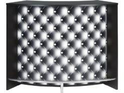 Meuble Bar Comptoir D'Accueil Noir 135 Cm - Coloris: Capitons 911 -Electroménager Soldes meuble de bar 9853185