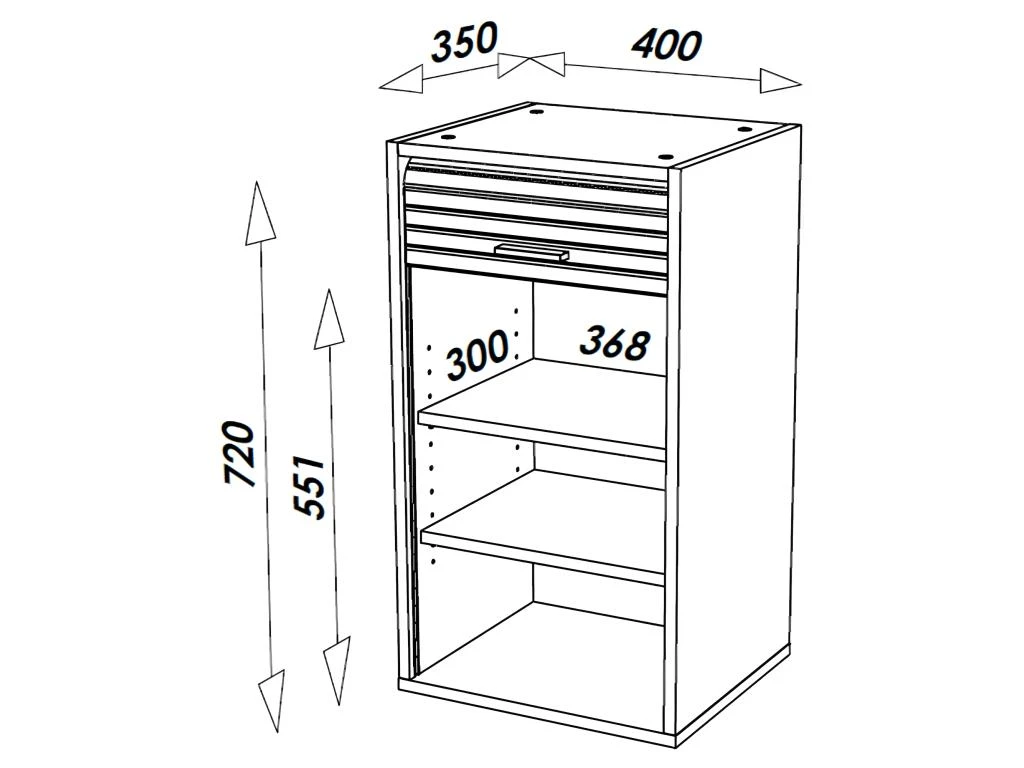 Meuble Cuisine Alu Bicolore 40 Cm H 72 Cm - Coloris: Noir 5 Meuble Cuisine Alu Bicolore 40 Cm H 72 Cm - Coloris: Noir – Image 3
