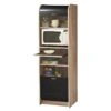 Meuble Micro-onde Chêne Et Noir 180 Cm -Electroménager Soldes meuble de cuisine 10038615