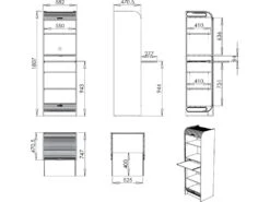 Meuble Micro-onde Chêne Et Noir 180 Cm -Electroménager Soldes meuble de cuisine 10038621