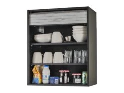 Meuble Cuisine Noir Bicolore 60 Cm H 72 Cm - Coloris: Aluminium