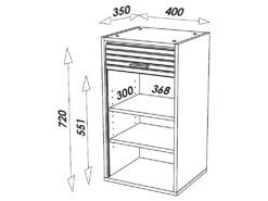 Meuble Cuisine Blanc Bicolore 40 Cm H 72 Cm - Coloris: Aluminium -Electroménager Soldes meuble de cuisine 10038701
