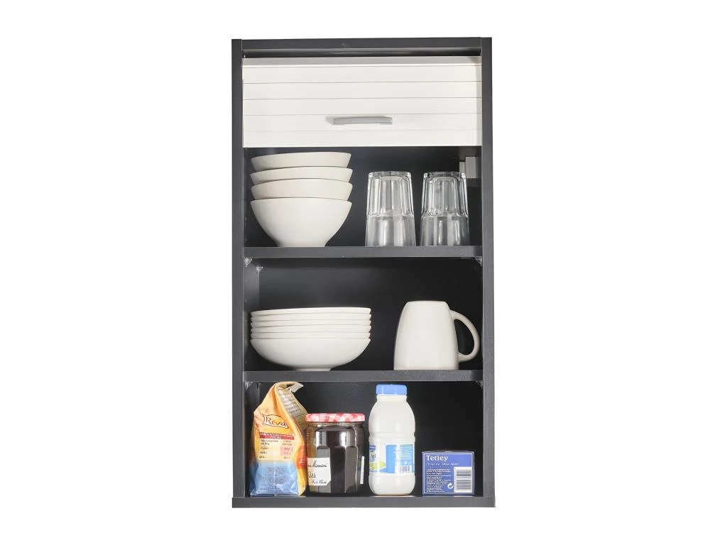 Meuble Cuisine Noir Bicolore 40 Cm H 72 Cm - Coloris: Blanc 4 Meuble Cuisine Noir Bicolore 40 Cm H 72 Cm - Coloris: Blanc – Image 2