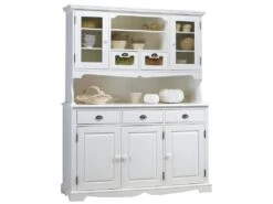 Buffet Vaisselier Blanc 5 Portes 5 Tiroirs