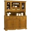 Buffet Vaisselier Pin Miel Largeur 147 Cm -Electroménager Soldes meuble de cuisine 10041203