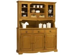Buffet Vaisselier Pin Miel Largeur 147 Cm