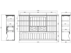 Buffet Vaisselier Pin Miel Largeur 147 Cm -Electroménager Soldes meuble de cuisine 10041211
