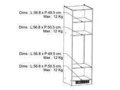 Colonne De Cuisine Coloris Chêne Kronberg, Blanc - Longueur 60 X Hauteur 206,90 X Profondeur 60 Cm -Electroménager Soldes meuble de cuisine 10584887