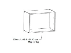 Meuble Pour Hotte Coloris Chêne Kronberg, Noir Mat - Longueur 60 X Hauteur 42 X Profondeur 30 Cm -Electroménager Soldes meuble de cuisine 10585007