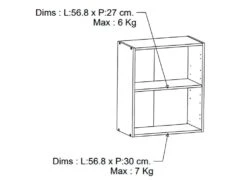 Meuble Haut De Cuisine Coloris Chêne Kronberg, Noir Mat - Longueur 60 X Hauteur 70 X Profondeur 30 Cm -Electroménager Soldes meuble de cuisine 10585015