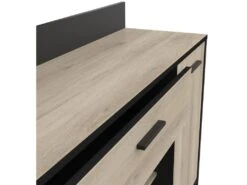 Meuble De Rangement Pour Cuisine Coloris Chêne Kronberg, Noir Mat - Longueur 123 X Hauteur 89,40 X Profondeur 40 Cm -Electroménager Soldes meuble de cuisine 10585031