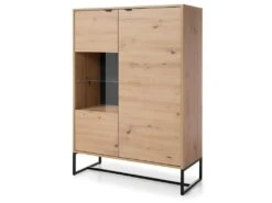 Vaisselier 2 Portes Leonie Bois Et Metal