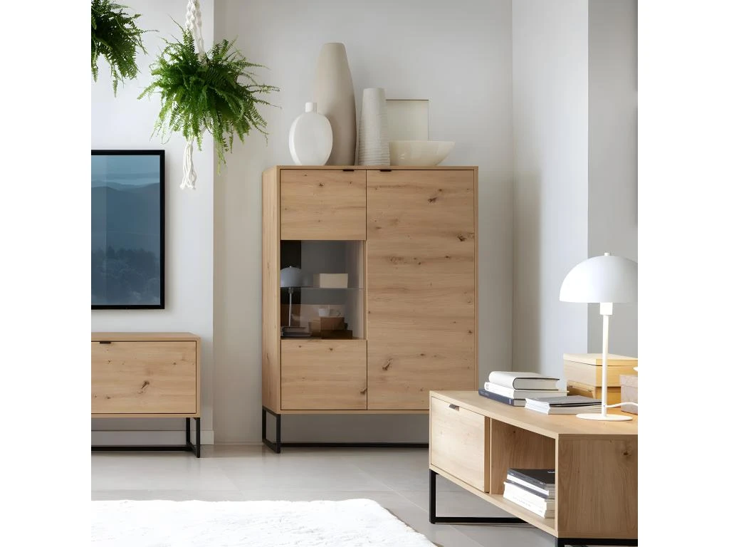 Vaisselier 2 Portes Leonie Bois Et Metal 6 Vaisselier 2 Portes Leonie Bois Et Metal – Image 4