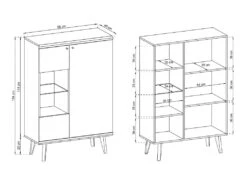 Vaisselier 2 Portes Remi Bois Et Blanc -Electroménager Soldes meuble de cuisine 11108283