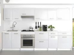 Cuisine Complète - 300 Cm - 10 éléments De Rangements - Blanc - TRATTORIA -Electroménager Soldes meuble de cuisine 12282121