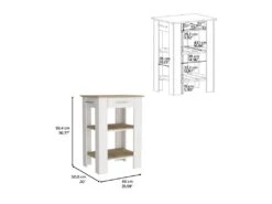 Ilot De Cuisine Milan W65 - Blanc/Macadamia -Electroménager Soldes meuble de cuisine 12330891