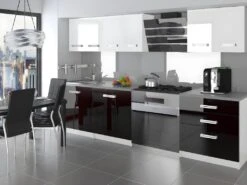 OTELLO | Cuisine Complète Modulaire + Linéaire L 180cm 6 Pcs | Plan De Travail INCLUS | Ensemble Meubles Cuisine