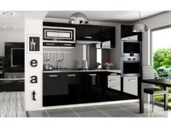 FRITZ | Cuisine Complète Modulaire Linéaire L 240cm 7 Pcs | Plan De Travail INCLUS | Ensemble Armoires Meubles De Cuisine