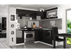 LOUKA | Cuisine Complète D'angle + Modulaire L 360cm 9 Pcs | Plan De Travail INCLUS | Ensemble Armoires Meubles De Cuisine