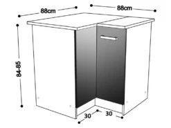 Cuisine Complète D'angle - 9 éléments De Rangements - Blanc - TRATTORIA -Electroménager Soldes meuble de cuisine 12408879