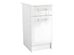 Cuisine Complète D'angle - 11 éléments De Rangements - Blanc - TRATTORIA -Electroménager Soldes meuble de cuisine 12409259