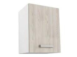 Cuisine Complète D'angle - 11 éléments De Rangements - Naturel Et Blanc - TRATTORIA -Electroménager Soldes meuble de cuisine 12409351