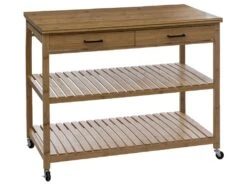 Desserte Îlot De Cuisine 4 Niveaux En Bambou L 108 Cm