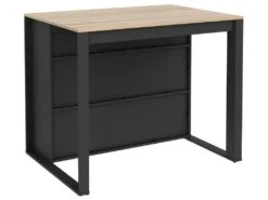 Ilot Central De Cuisine Avec 7 Niches - Naturel Et Anthracite - OPOLE -Electroménager Soldes meuble de cuisine 12435373