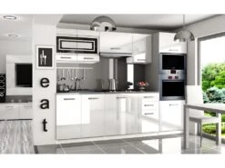 FRITZ | Cuisine Complète Modulaire Linéaire L 240cm 7 Pcs | Plan De Travail INCLUS | Ensemble Armoires Meubles Cuisine