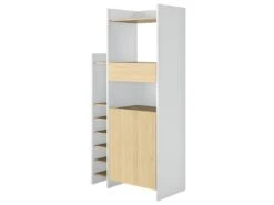 Desserte Micro-onde KITCHY - Blanc Et Chêne Clair - TEMAHOME 9 Desserte Micro-onde KITCHY - Blanc Et Chêne Clair - TEMAHOME -Electroménager Soldes meuble de cuisine 12515525