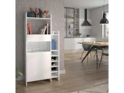 Desserte Micro-onde KITCHY - Blanc - TEMAHOME